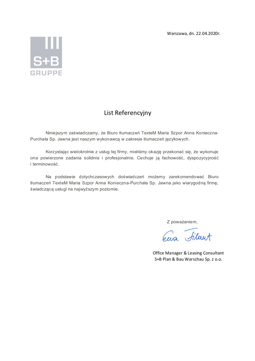 splusbList referencyjny Textem